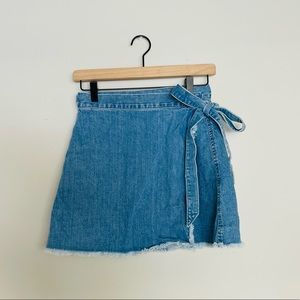 Madewell Denim Mini Wrap Skirt